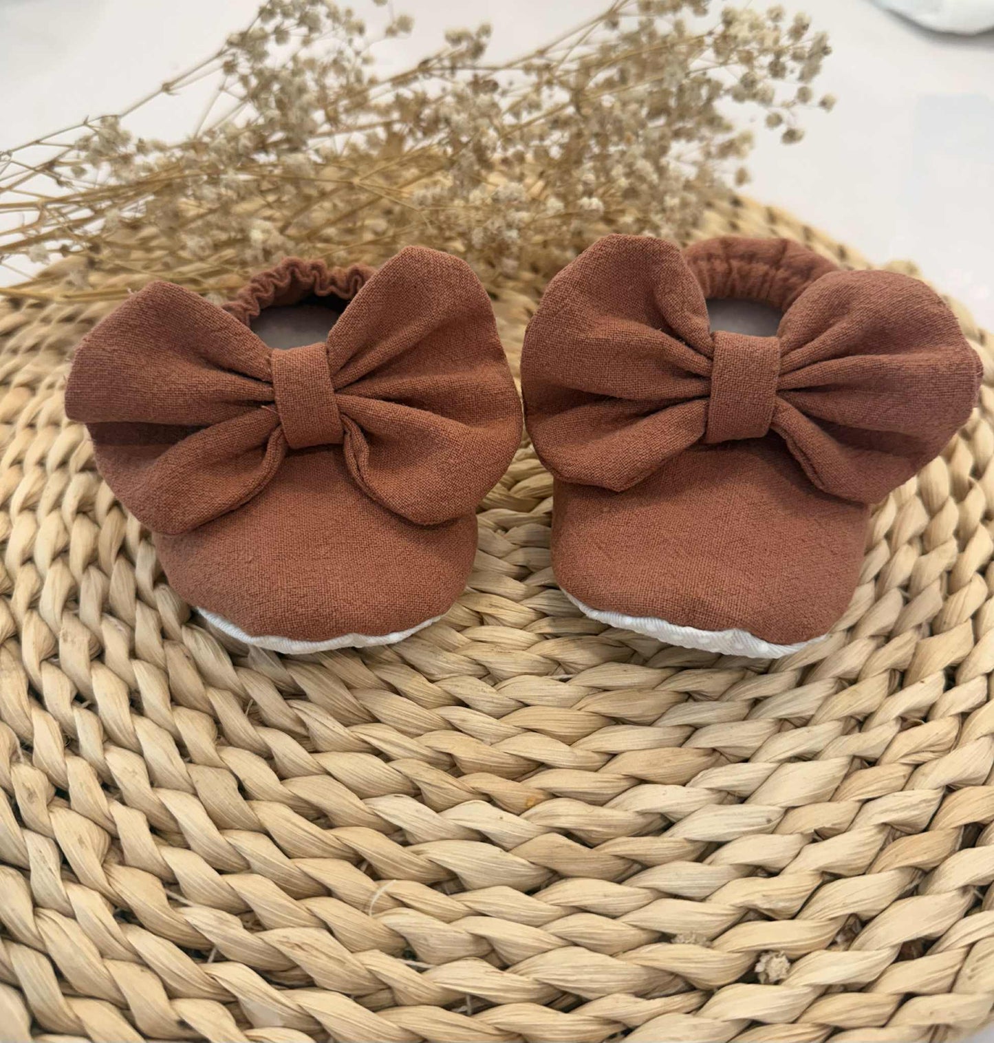 Pantoufle en lin avec boucle